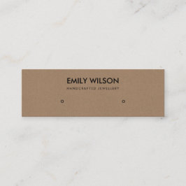 EENVOUDIGE RUST BROWN KRAFT STUD EARRING DISPLAY L MINI VISITEKAARTJE