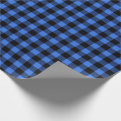 Eenvoudige Rustic Blue Black Buffalo-spelcontroles Cadeaupapier (Hoek)