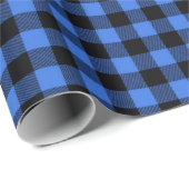 Eenvoudige Rustic Blue Black Buffalo-spelcontroles Cadeaupapier (Rol Hoek)