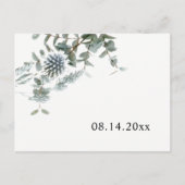 Eenvoudige Rustic Blue Thistle Save the Date Aankondigingskaart (Voorkant)