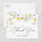 Eenvoudige Rustic Daisy Flower Hartelijk dank, Bri Briefkaart (Voorkant / Achterkant)