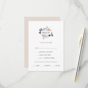 Eenvoudige Rustic Floral Menu Keuze RSVP-kaart