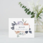 Eenvoudige Rustic Floral Menu Keuze RSVP-kaart (Staand voorkant)