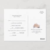 Eenvoudige Rustic Floral Menu Keuze RSVP-kaart (Achterkant)