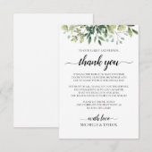 Eenvoudige Rustic Greenery Hartelijk dank Notitiekaartje (Voorkant / Achterkant)