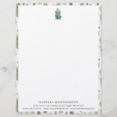 Eenvoudige Rustic Greenery | Monogram letterhead Briefhoofd (Voorkant)