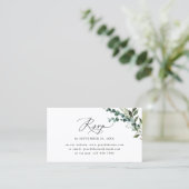 Eenvoudige Rustic Greenery Wedding Website Visitekaartje (Staand voorkant)