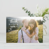 Eenvoudige Rustic handschrift Weduwfoto Hartelijk  Bedankkaart (Staand voorkant)