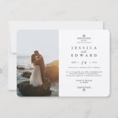 Eenvoudige Rustic Kraft 2-foto's bruiloft Kaart (Voorkant)