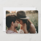 Eenvoudige Rustic Kraft 2-foto's bruiloft Kaart (Achterkant)