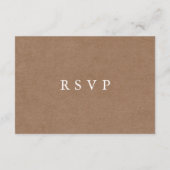 Eenvoudige Rustic Kraft Brown Wedding RSVP Kaart (Achterkant)