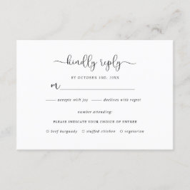 Eenvoudige Rustic Kraft Brown Wedding RSVP Kaart