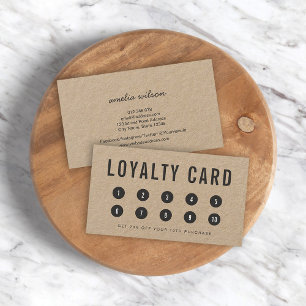 Eenvoudige Rustic Kraft Loyalty-kaart Klantenkaartje