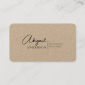 Eenvoudige Rustic Kraft Professional Black Handtek Visitekaartje (Voorkant)