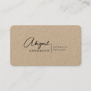 Eenvoudige Rustic Kraft Professional Black Handtek Visitekaartje