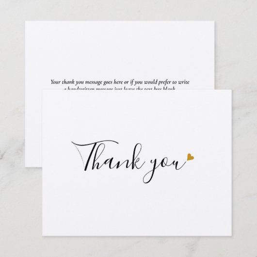 Eenvoudige Rustic Kraft Script Business - Hartelij Bedankkaart (Voorkant / Achterkant)