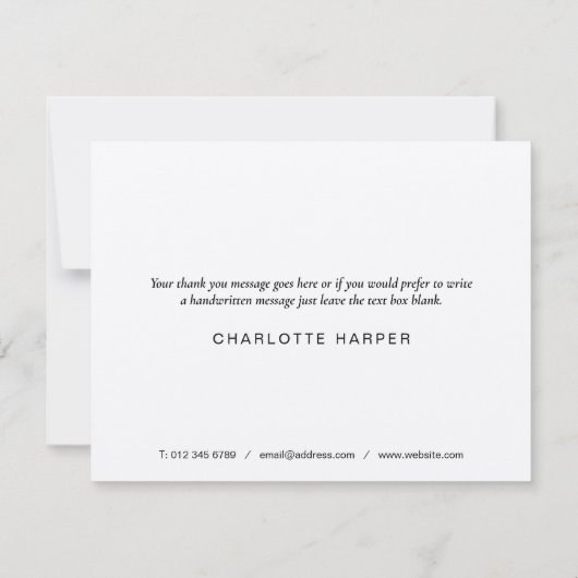 Eenvoudige Rustic Kraft Script Business - Hartelij Bedankkaart (Achterkant)