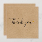 Eenvoudige Rustic Kraft Script Business - Hartelij Bedankkaart (Voorkant / Achterkant)