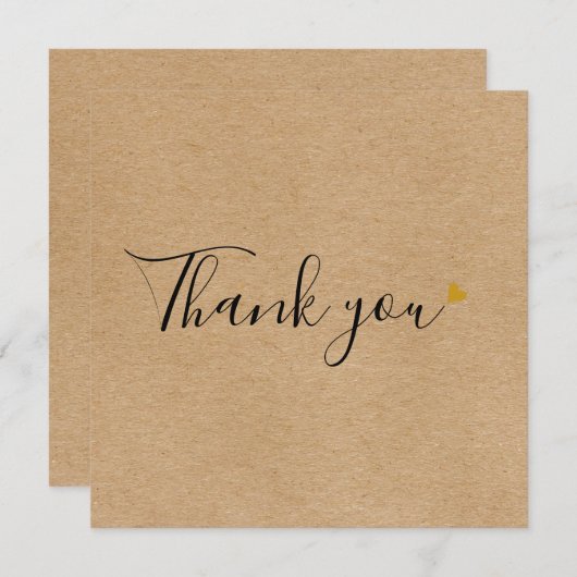 Eenvoudige Rustic Kraft Script Business - Hartelij Bedankkaart (Voorkant / Achterkant)