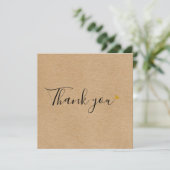 Eenvoudige Rustic Kraft Script Business - Hartelij Bedankkaart (Staand voorkant)