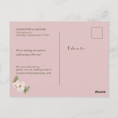 Eenvoudige Rustic Save the Date Blush Peony Weddin Briefkaart (Achterkant)