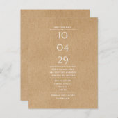 Eenvoudige Rustic Save the Date Wedding Aankondigingskaart (Voorkant / Achterkant)