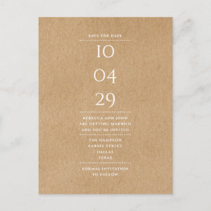 Eenvoudige Rustic Save the Date Wedding Aankondigingskaart