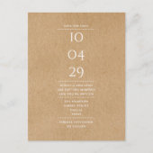 Eenvoudige Rustic sparen het Briefkaart van de Dat (Voorkant)