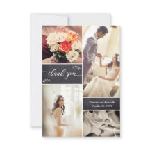 Eenvoudige Rustic Weddenfoto-collage op het bord