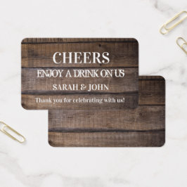 Eenvoudige Rustic Wedding Drink Ticket Visitekaartje