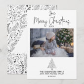 Eenvoudige Rustic Woodland Tree Foto voor kerst Feestdagenkaart (Voorkant / Achterkant)