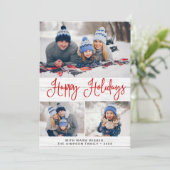 Eenvoudige Rustieke 6 FOTO Kerst Groet Feestdagenkaart (Staand voorkant)