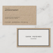 Eenvoudige rustieke afspraakkaart visitekaartje (Voorkant / Achterkant)