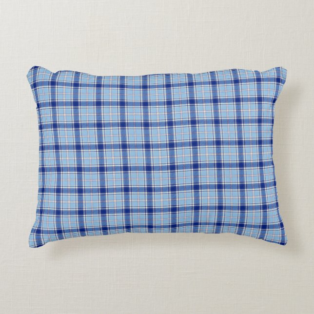 Eenvoudige Rustieke Blauwe Stijl Check  Accent Kussen (Voorkant)