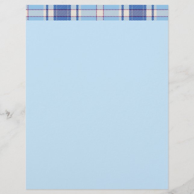 Eenvoudige Rustieke Blauwe Stijl Check  Briefhoofd (Voorkant)