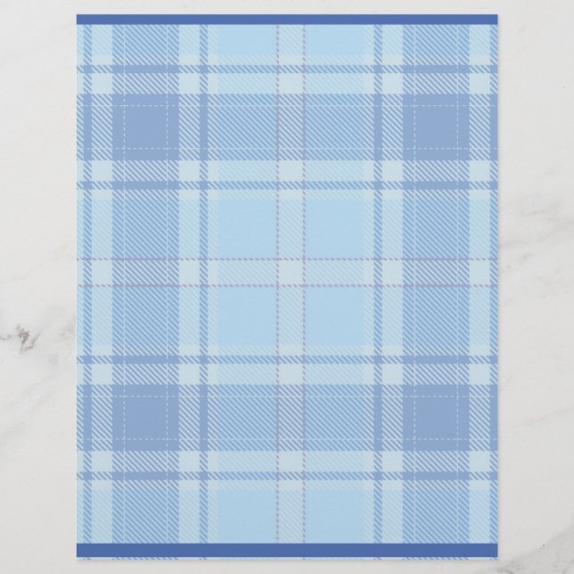 Eenvoudige Rustieke Blauwe Stijl Check  Briefhoofd (Voorkant)
