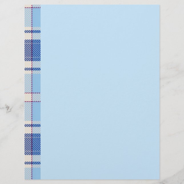 Eenvoudige Rustieke Blauwe Stijl Check  Briefhoofd (Voorkant)