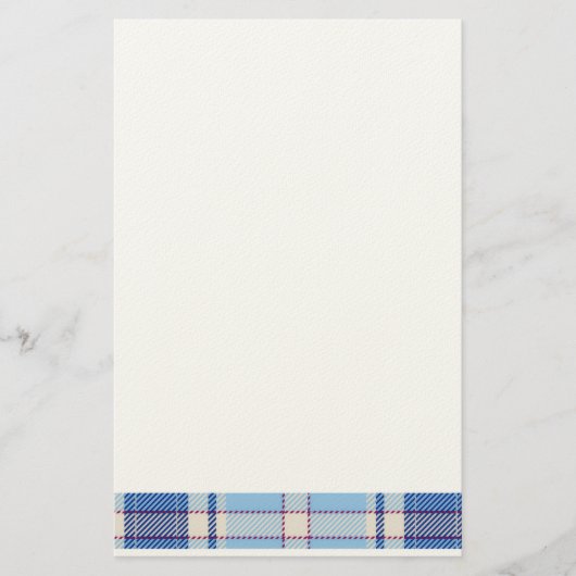 Eenvoudige Rustieke Blauwe Stijl Check  Briefpapier (Voorkant)