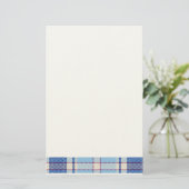 Eenvoudige Rustieke Blauwe Stijl Check  Briefpapier (Staand voorkant)