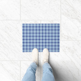 Eenvoudige Rustieke Blauwe Stijl Check Deurmat