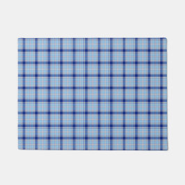 Eenvoudige Rustieke Blauwe Stijl Check  Deurmat