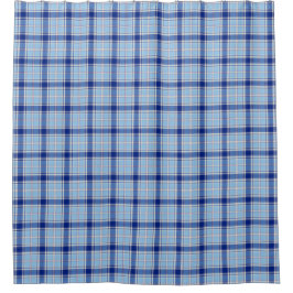 Eenvoudige Rustieke Blauwe Stijl Check  Douchegordijn