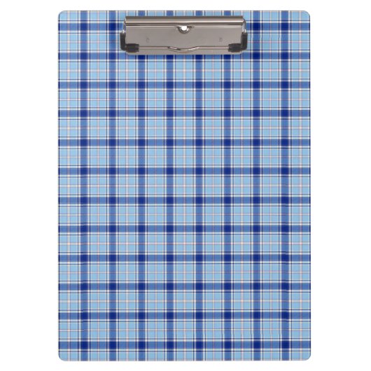 Eenvoudige Rustieke Blauwe Stijl Check  Klembord (Voorkant)