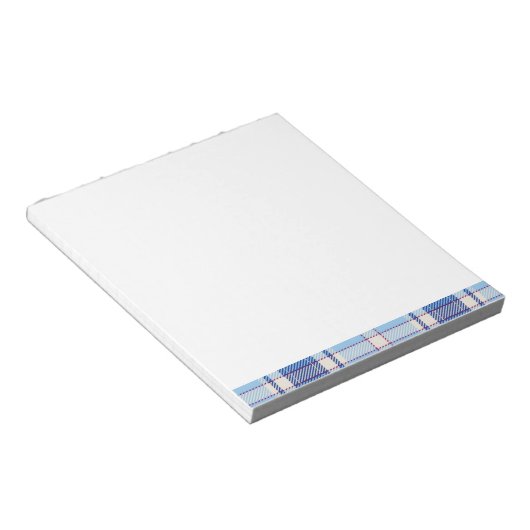 Eenvoudige Rustieke Blauwe Stijl Check Notitieblok (Schuin)