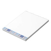 Eenvoudige Rustieke Blauwe Stijl Check Notitieblok (Linkerzijde)