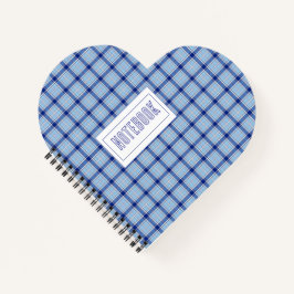 Eenvoudige Rustieke Blauwe Stijl Check  Notitieboek