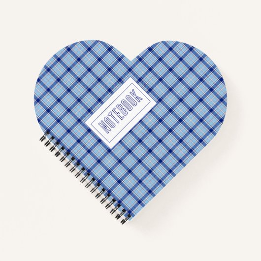Eenvoudige Rustieke Blauwe Stijl Check  Notitieboek (Voorkant)