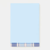 Eenvoudige Rustieke Blauwe Stijl Check Post-it® Notes (Voorkant)