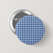 Eenvoudige Rustieke Blauwe Stijl Check Ronde Button 5,7 Cm (Voorkant /achterkant)
