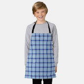 Eenvoudige Rustieke Blauwe Stijl Check Schort (Gedragen)
